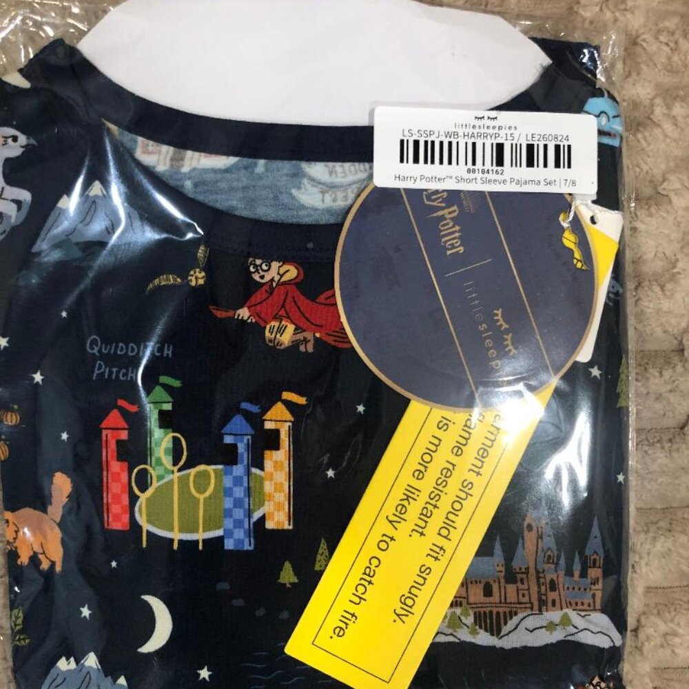 Little Sleepies Harry Potter Hogwarts Short Sleeve Pajama Set Size 7/8 NIB